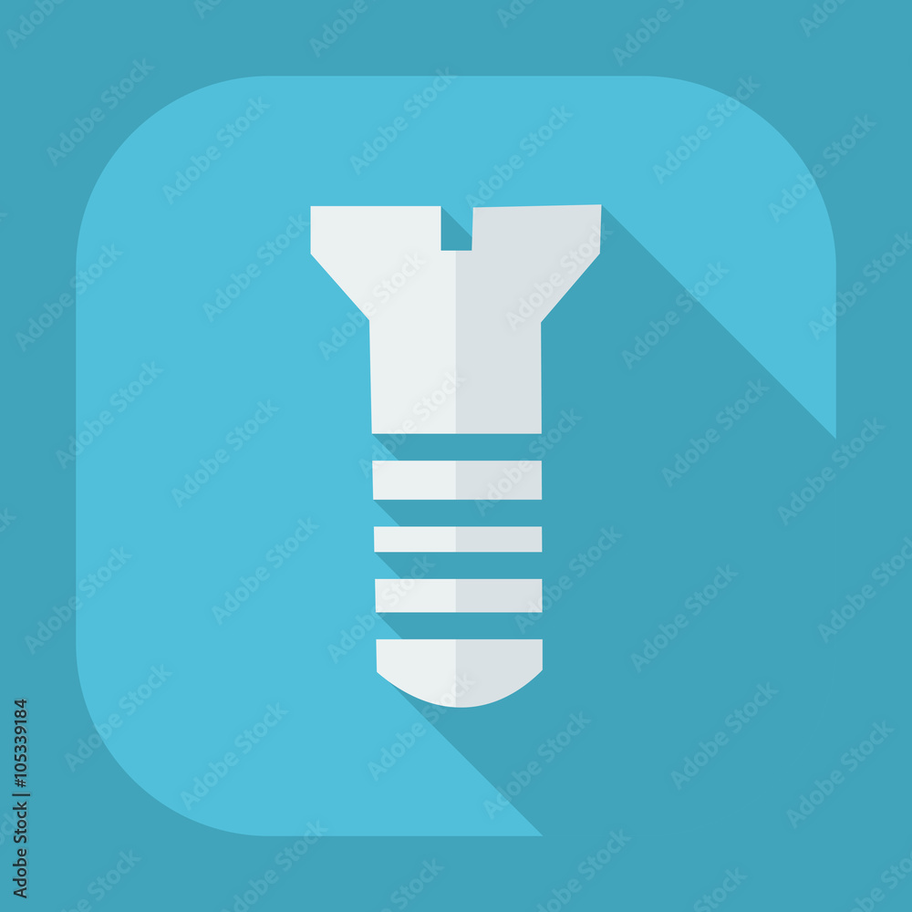 Flat modern design with shadow icons screw Flat modern design with shadow icons screw