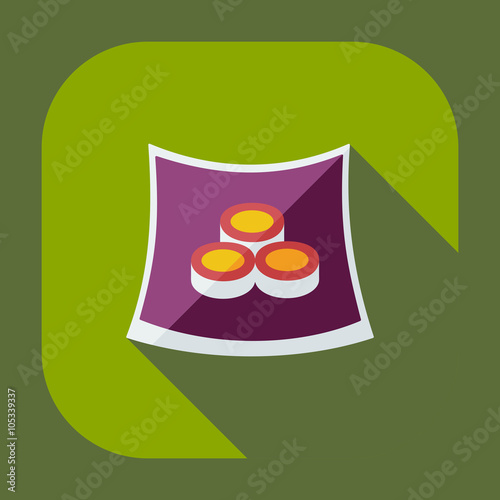Flat modern design with shadow icons Japanese sushi