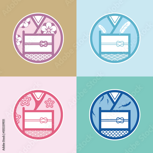 Series icons of Japanese kimono