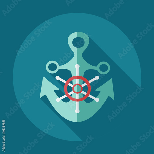 Flat modern design with shadow icons anchor