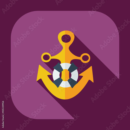 Flat modern design with shadow icons anchor