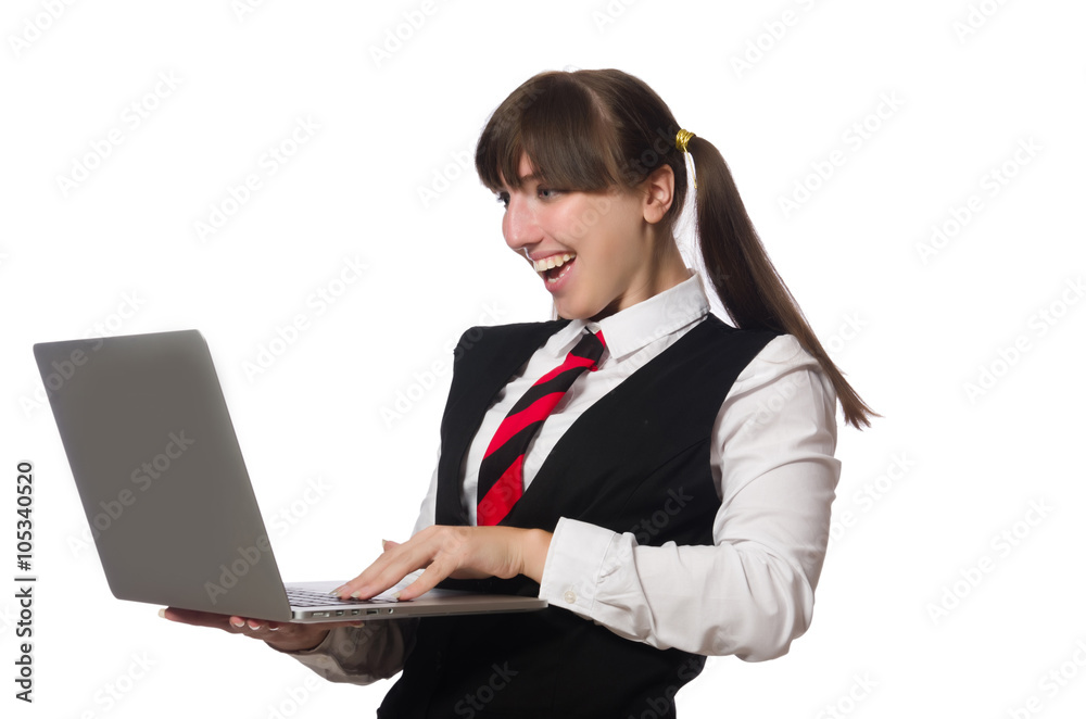 Funny nerd student isolated on white Funny nerd student isolated on white