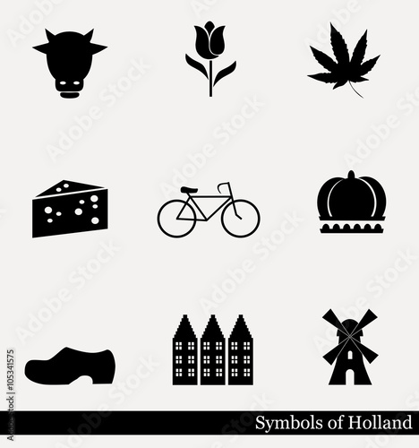 Holland - vector icon set.