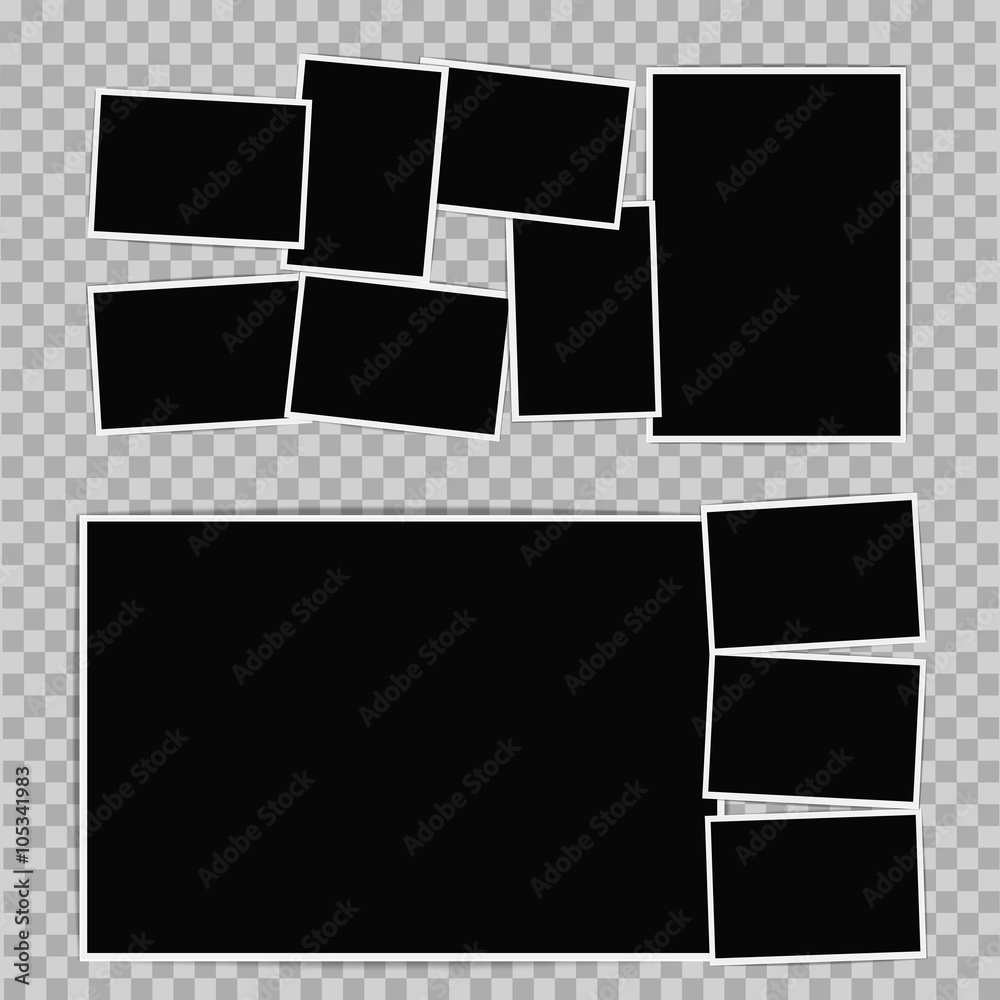 Photo album set on transparent background