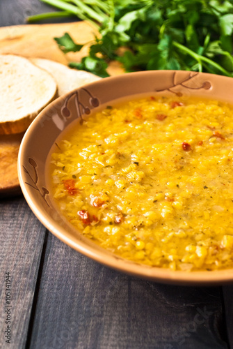 Red lentil soup photo