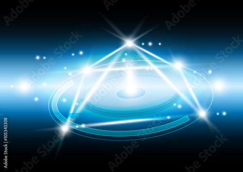 Abstract technology background with triangular beam