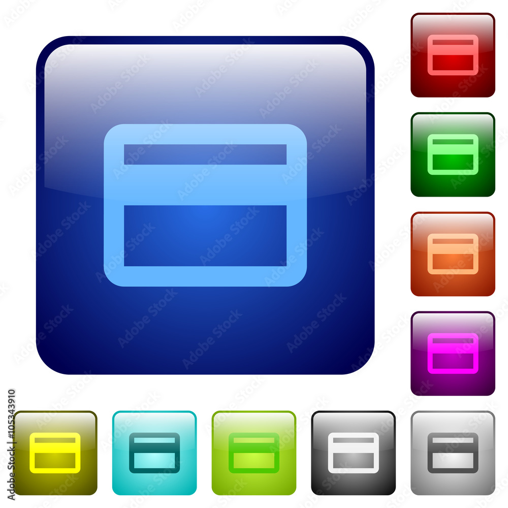 Color credit card square buttons Color credit card square buttons