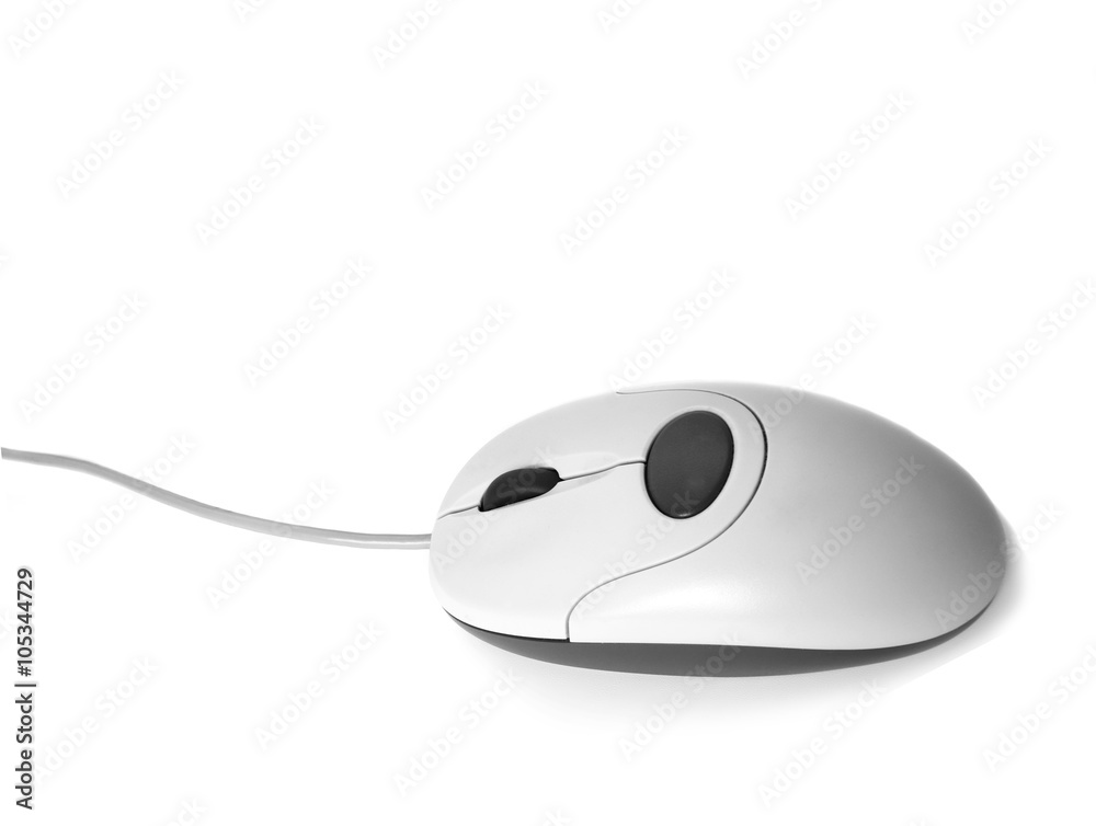 The white computer mouse isolated on the white The white computer mouse isolated on the white