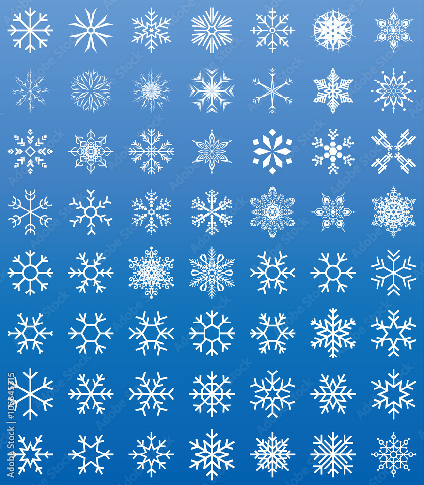 Set of vector snowflakes. Set of vector snowflakes.