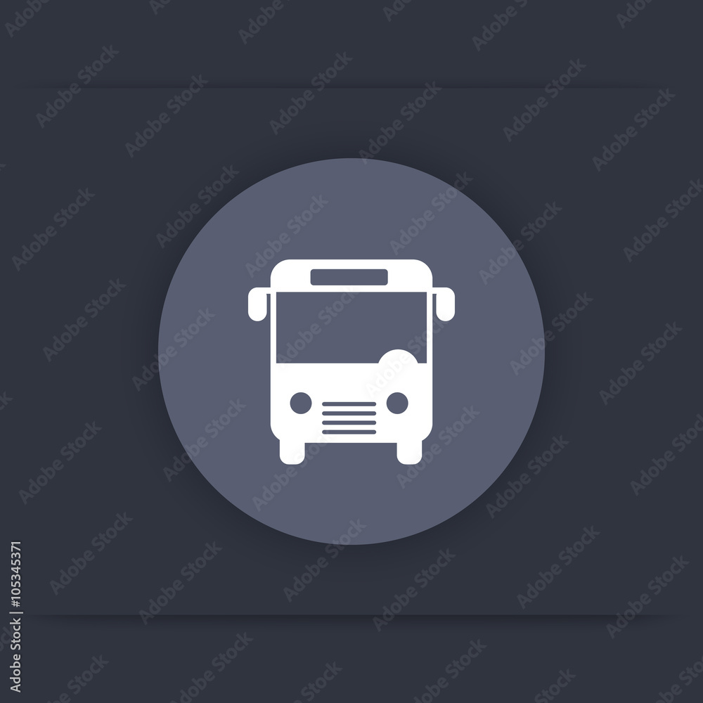 Bus icon, public transport, marker for map, bus vector, public transportation, transit flat icon, bus pictogram, vector illustration Bus icon, public transport, marker for map, bus vector, public transportation, transit flat icon, bus pictogram, vector illustration