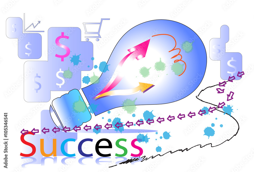 Success text art design Business