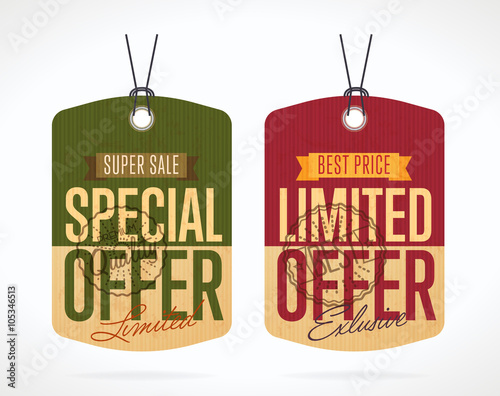 Special offer and limited offer sticker isolated vector. Sale sticker with special advertisement offer.