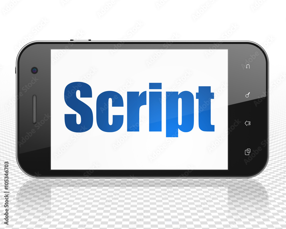 Programming concept: Smartphone with Script on display