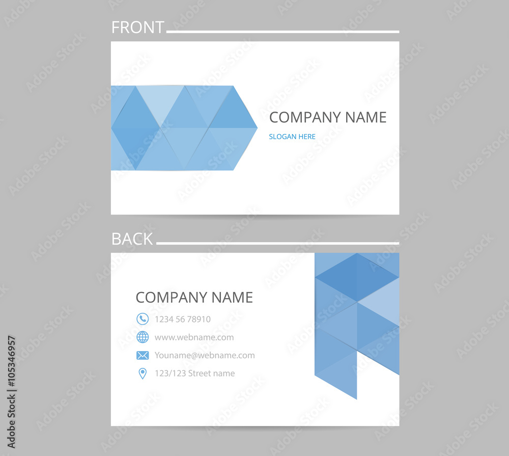 Fototapeta premium Business card isolated, polygonal design. Template creative cards layout. Vector illustration.