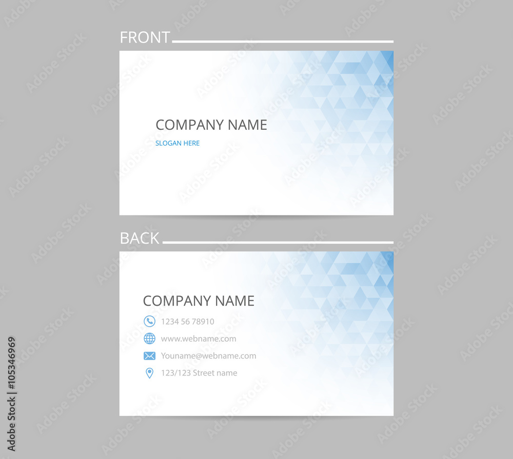 Fototapeta premium Business card isolated, polygonal design. Template creative cards layout. Vector illustration.