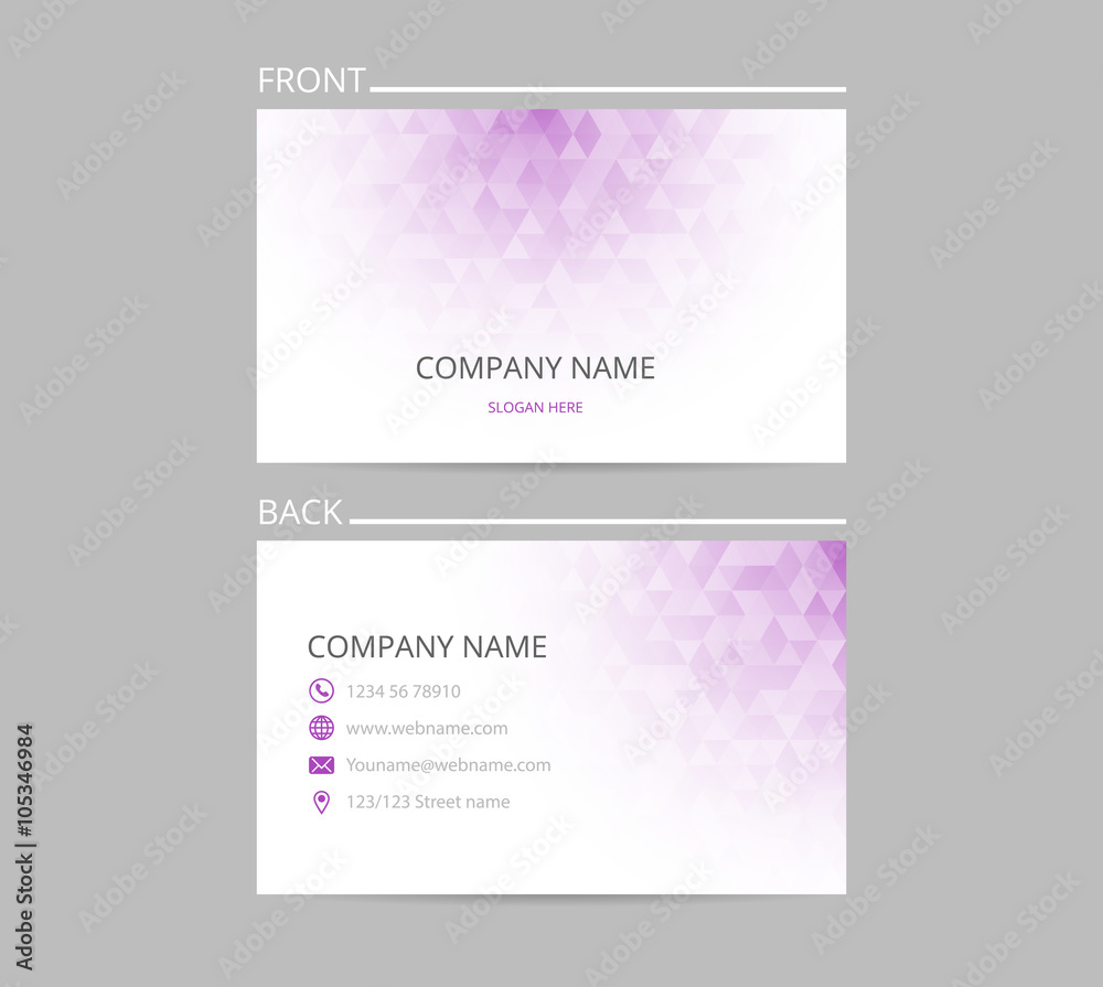 Fototapeta premium Business card isolated, polygonal design. Template creative cards layout. Vector illustration.