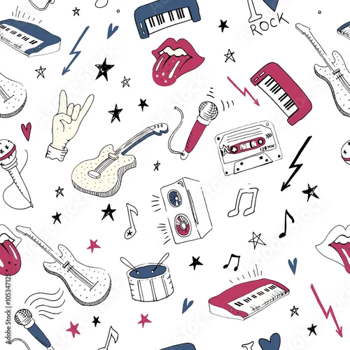 Tapety Symbole muzyczne Wzór. tekstury tła muzyki rockowej,