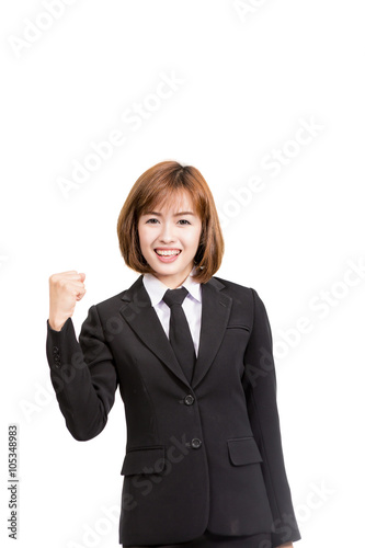 Young asian business woman, isolated on white