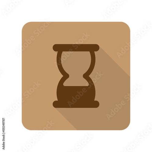 Flat style Hourglass web app icon on light brown background