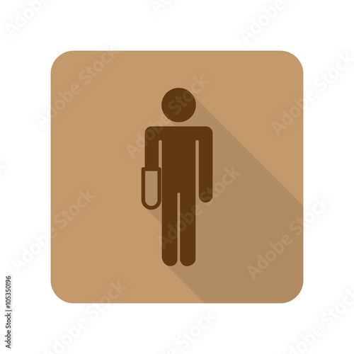 Flat style Hand web app icon on light brown background