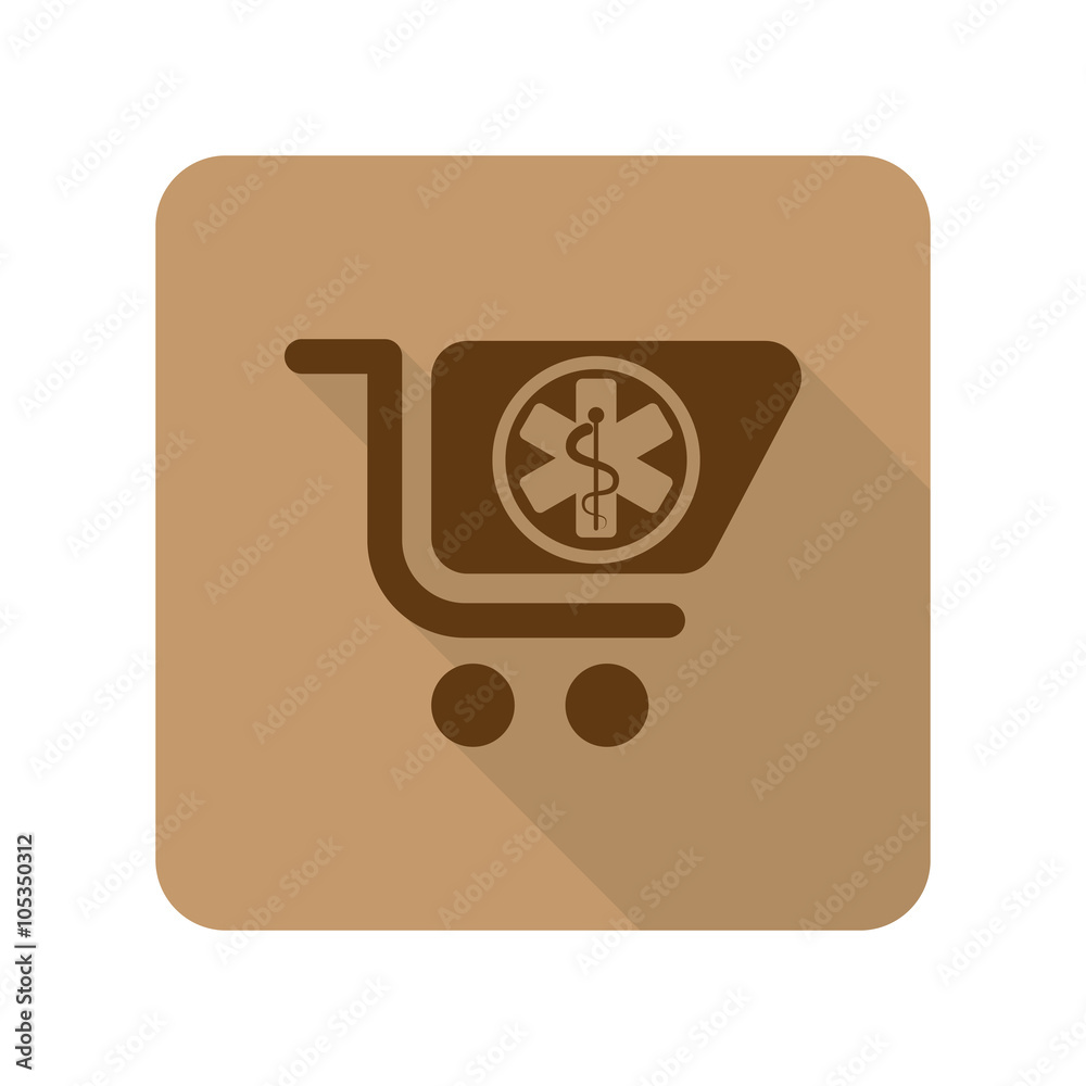 Flat style Pharmacy Store web app icon on light brown background Flat style Pharmacy Store web app icon on light brown background