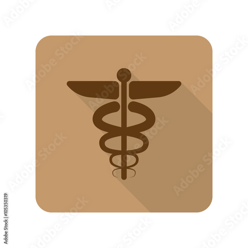 Flat style Medical Symbol web app icon on light brown background