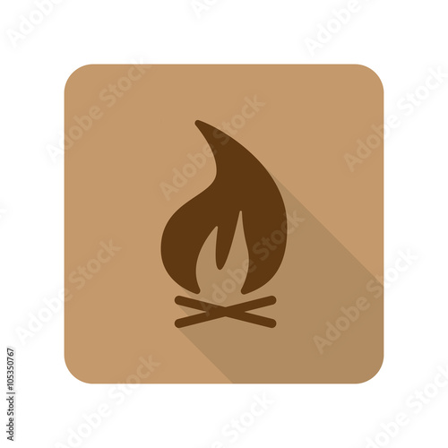 Flat style Bonfire web app icon on light brown background