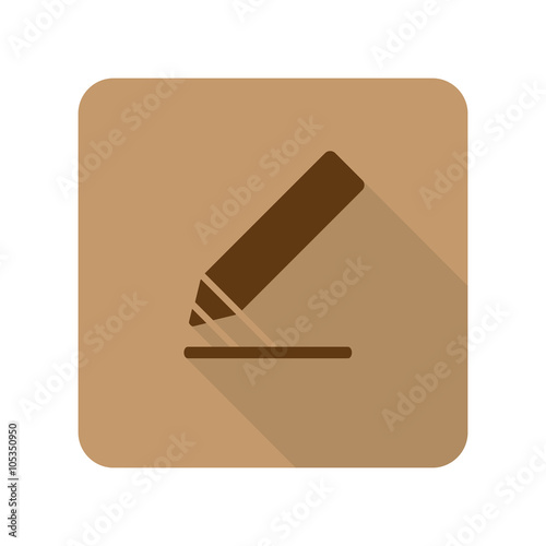Flat style Sign Here web app icon on light brown background