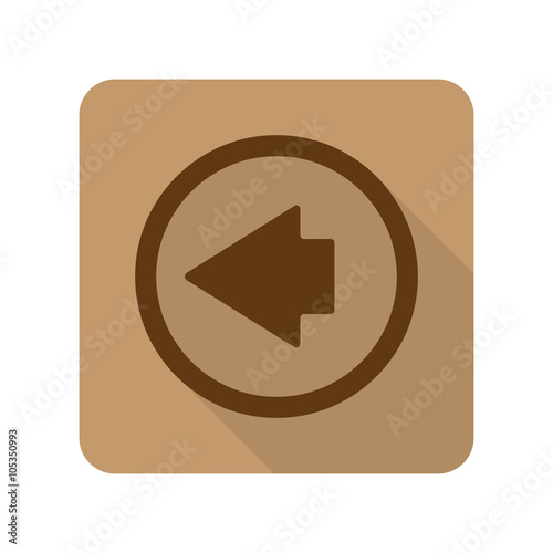 Flat style Arrow Left web app icon on light brown background
