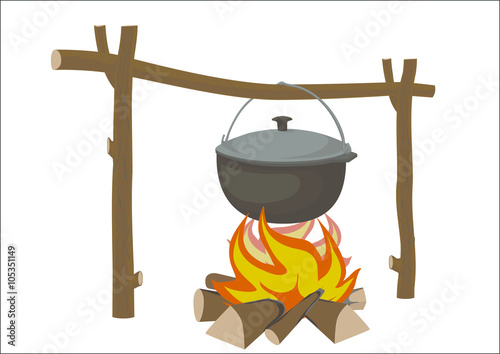 Pot on a fire
