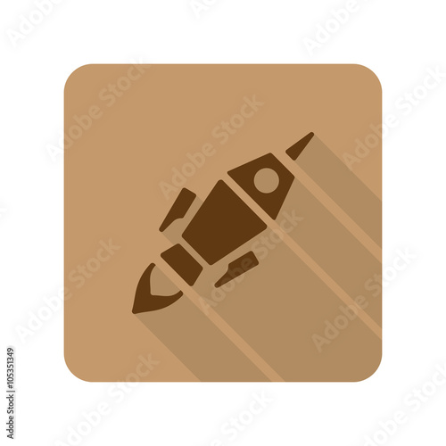 Flat style Rocket Launch web app icon on light brown background