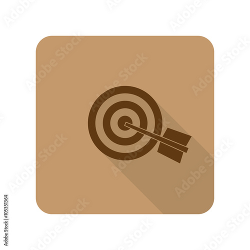 Flat style Target web app icon on light brown background