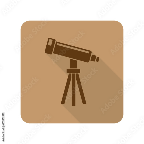 Flat style Telescope web app icon on light brown background