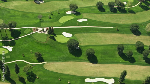 Aerial shot of a golf course