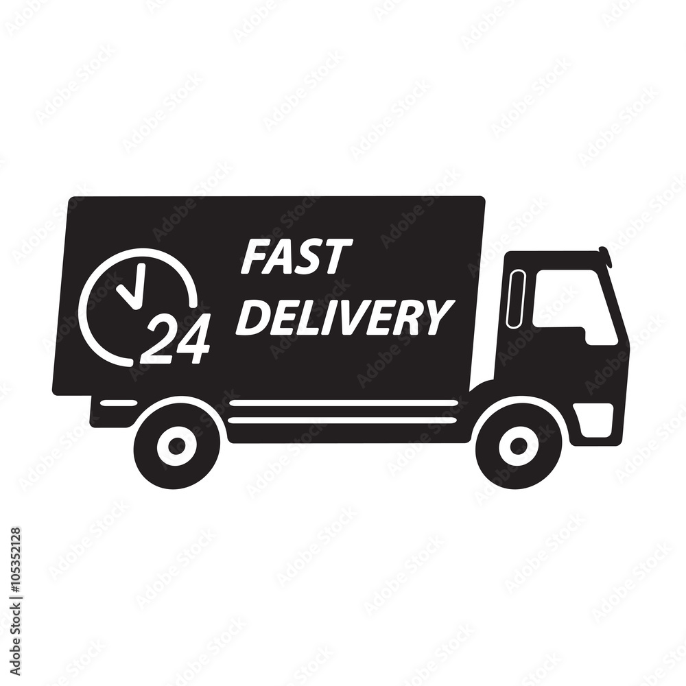 Truck or lorry icon. Fast delivery symbol. Vector illustration. Truck or lorry icon. Fast delivery symbol. Vector illustration.