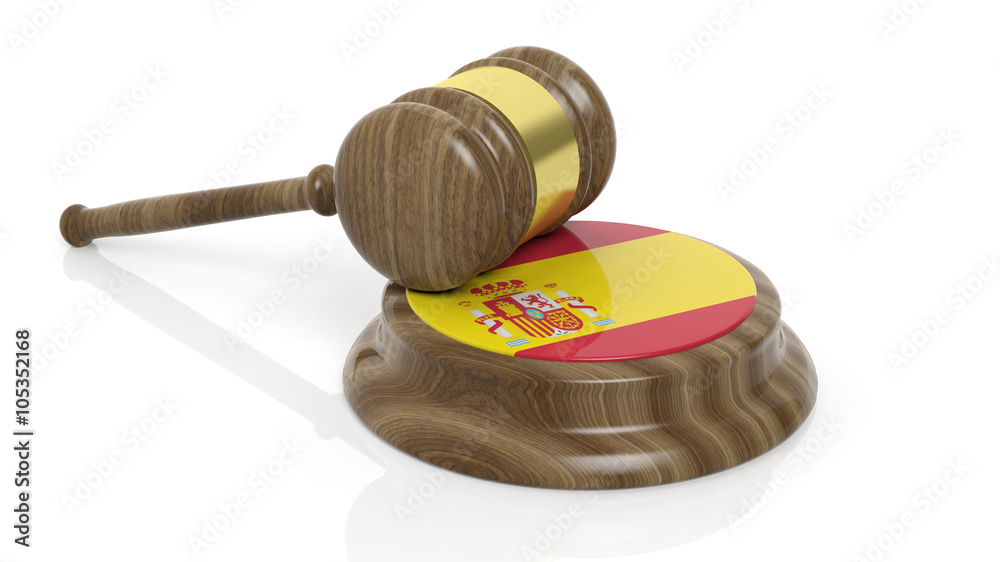 Court hammer with Spanish flag