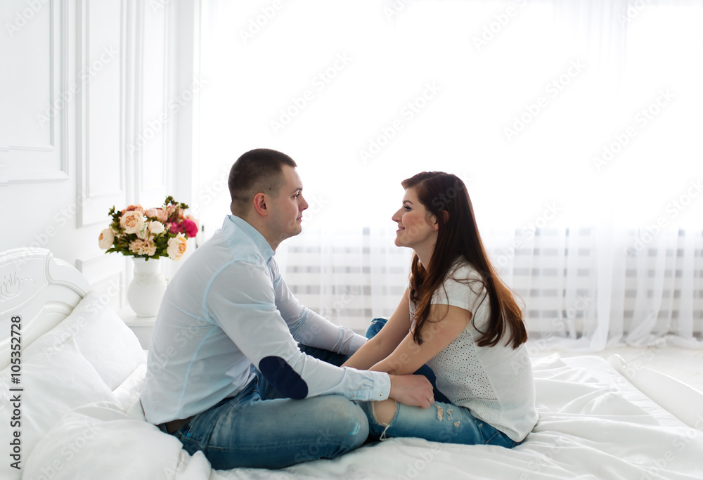 Tender feelings of a loving couple.