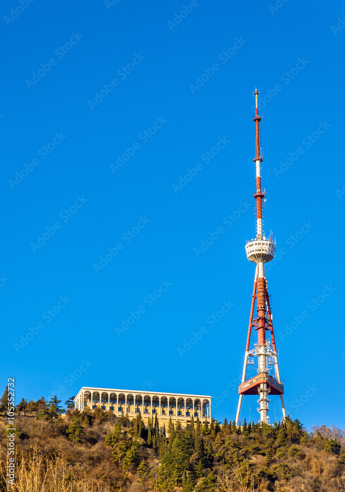 Obraz premium Tbilisi TV tower on Mount Mtatsminda