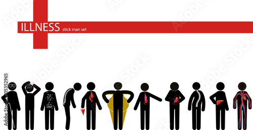  illness stick man set