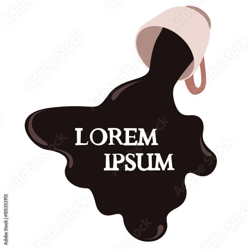 Spilled coffee. Vector illustration on white background