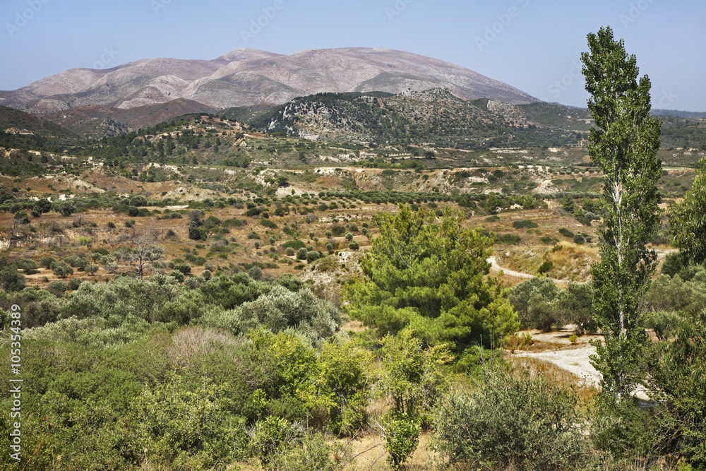 Landscape near Monolithos village. Rhodes island. Greece