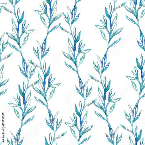 Watercolor floral seamless pattern.