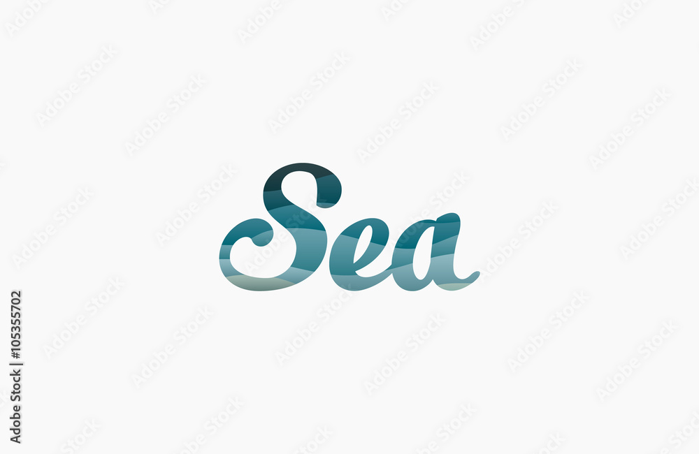 Sea logo design. Sea inscription. Water logo. Wave logo. Sea logo design. Sea inscription. Water logo. Wave logo.