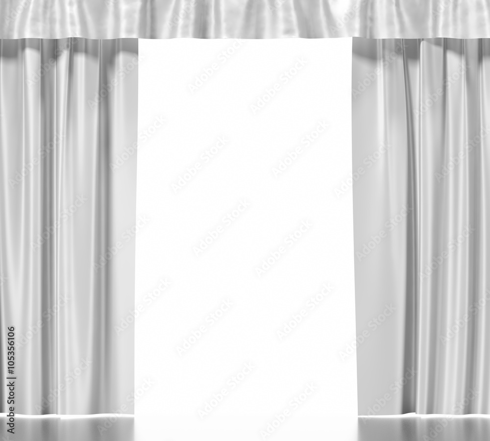 white curtain isolated on white. white curtain isolated on white.