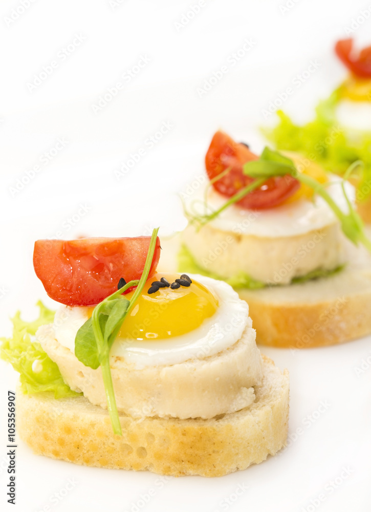 mini canape with meat and vegetables