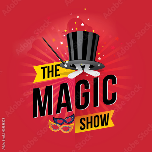 The magic show. Vector illustration