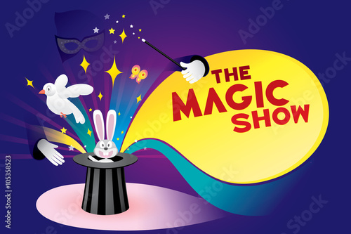 The magic show. Vector illustration