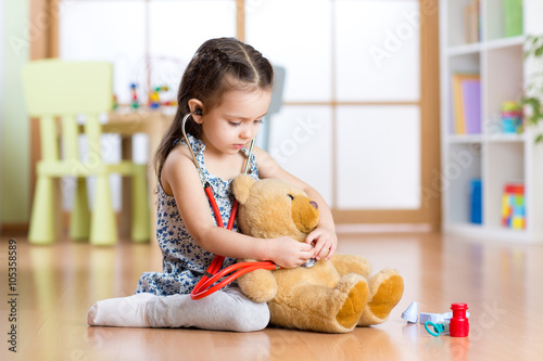 Little child girl with stet...