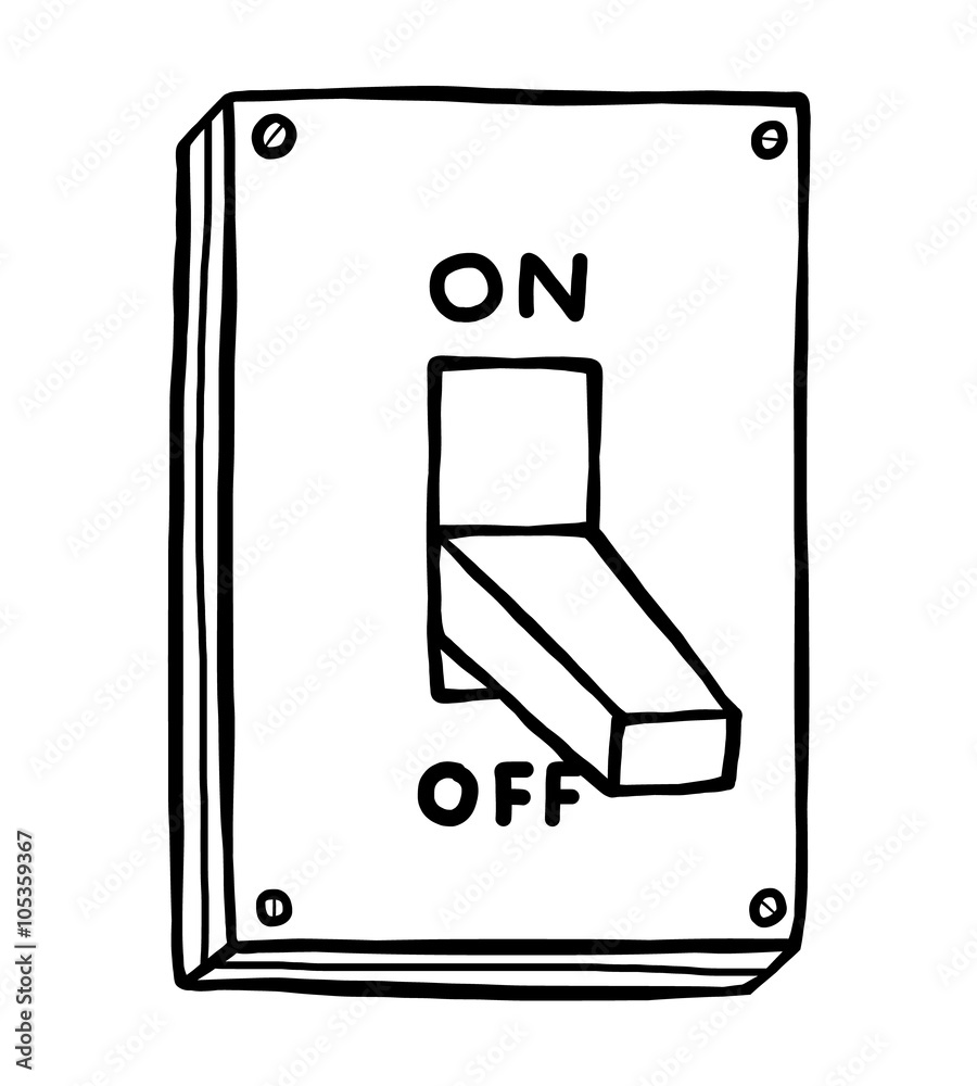 Vettoriale Stock electric switch / cartoon vector and illustration