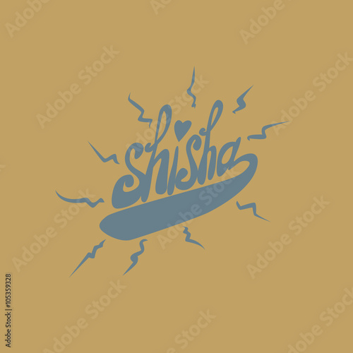 Sisha logo inscription on a brown background. Vector art.